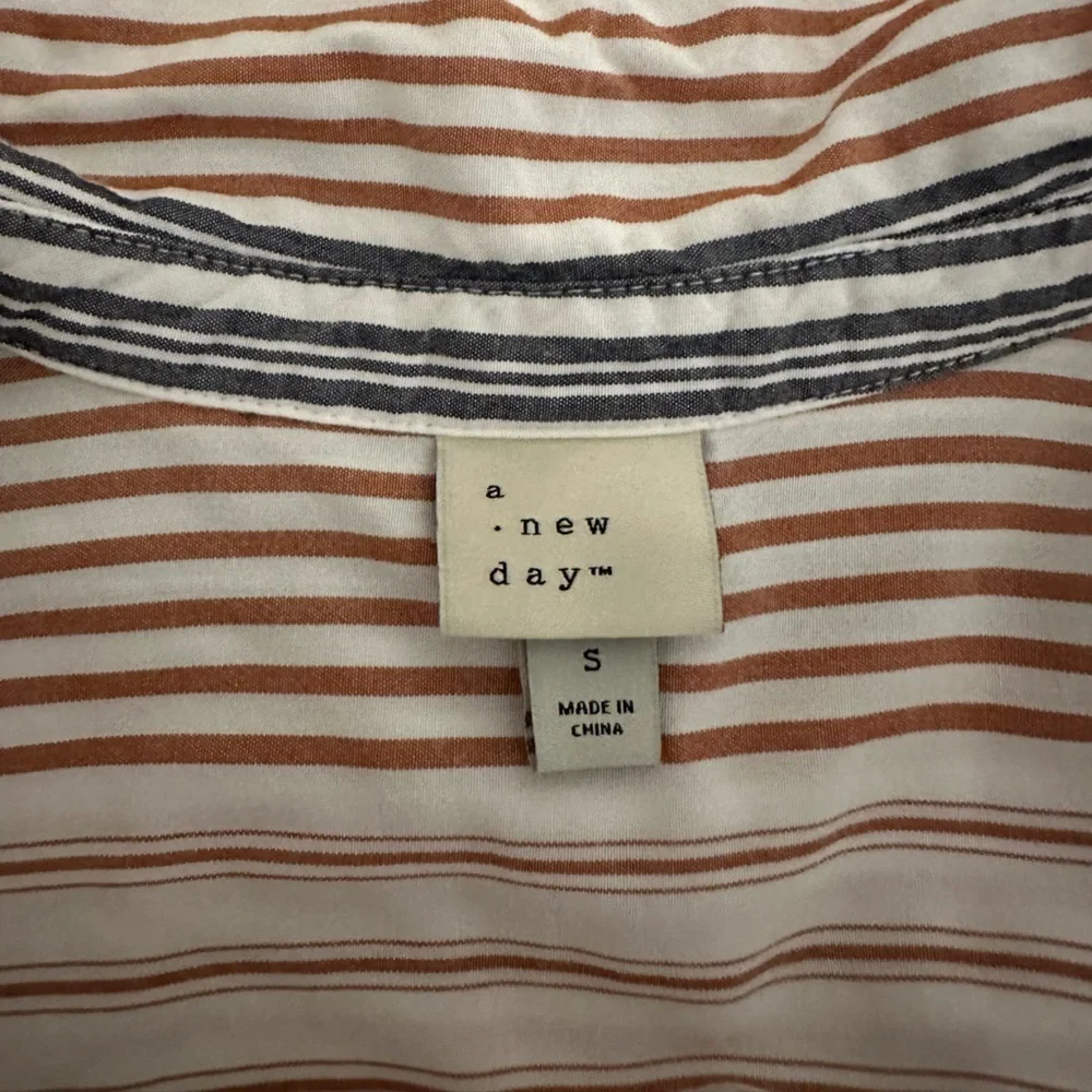 A New Day Striped Button Down Red White and Blue Size Small - Picture 5 of 6
